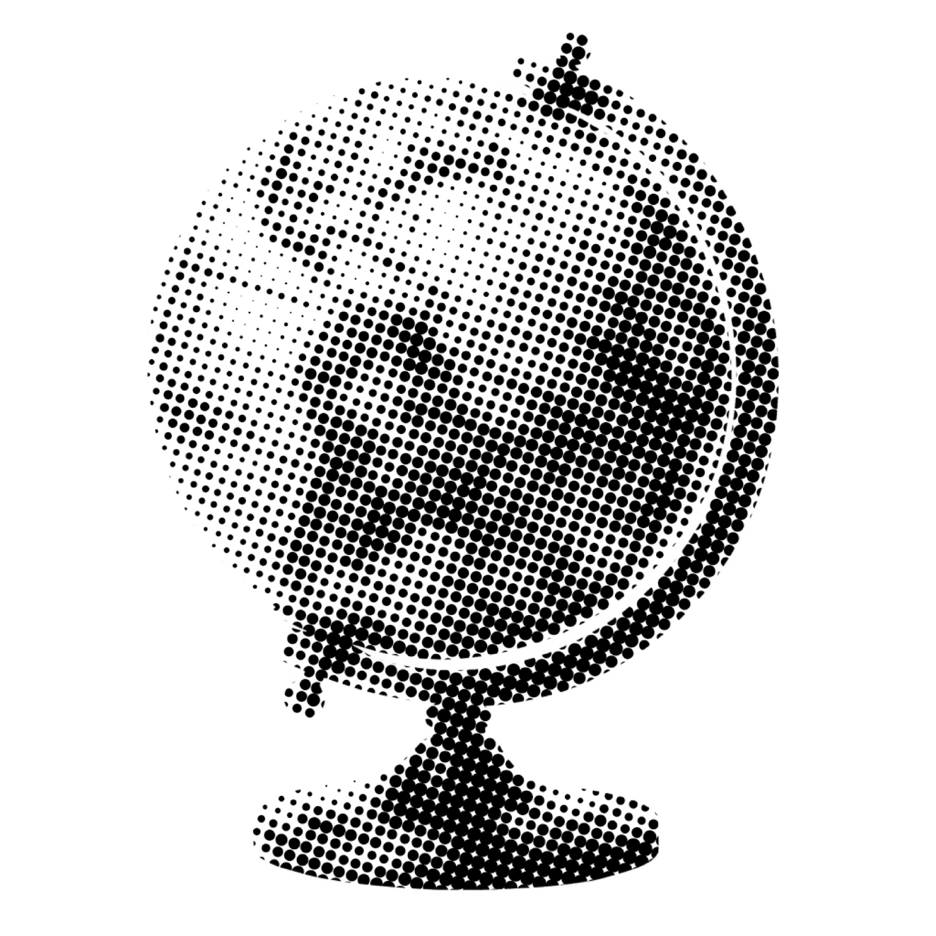 Halftone collage Vintage Globe element